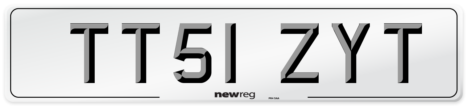 TT51 ZYT Number Plate from New Reg
